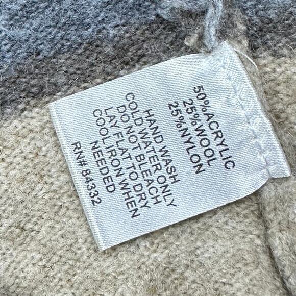 II Two Sisters Striped Waterfall Draped Lagenlook Open Cardigan Sweater Large - Picture 14 of 14